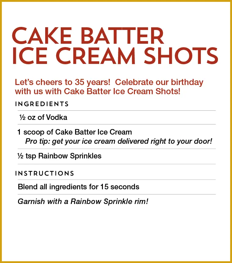 Cake Batter Ice Cream Shots Recipe
